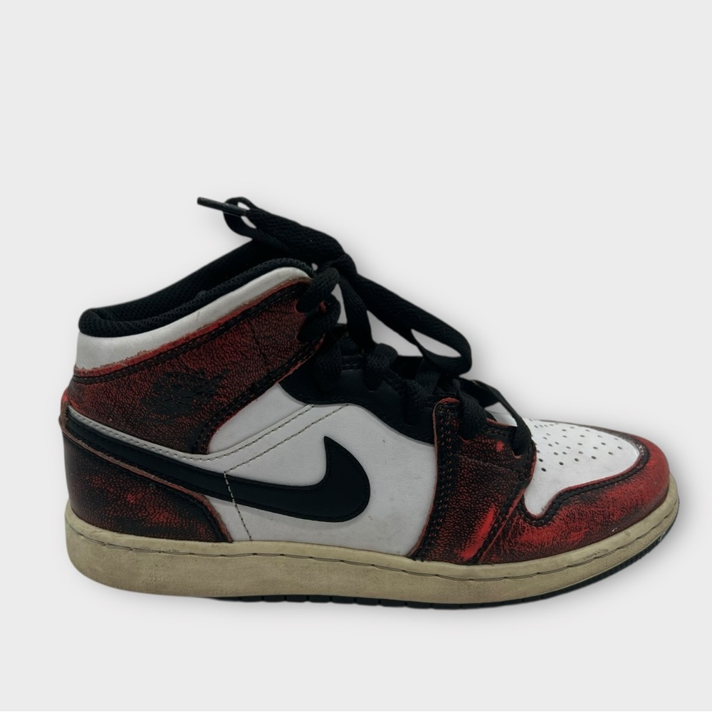 Nike Air Jordan Retro 1‎ Mid SE GS Wear Away Black Infrared 23 FB0568-006 SZ 4.5